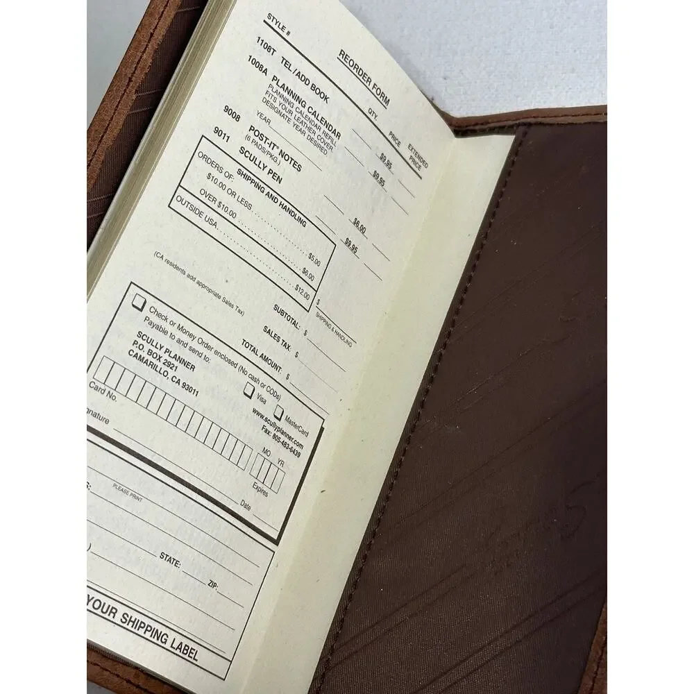 scully brown leather telephone address book